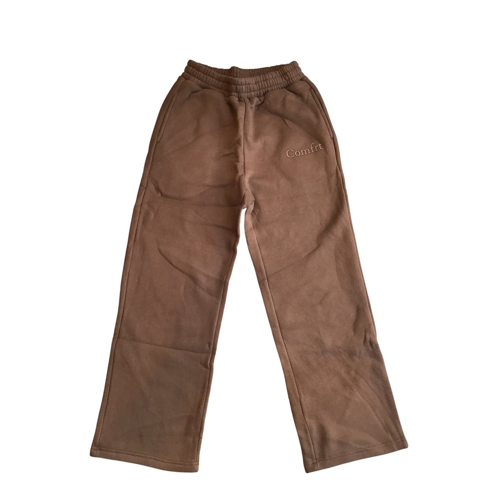 Comfrt Unisex Walnut Elastic Waistband Minimalist Straight Leg Sweatpant Size M - Picture 2 of 7